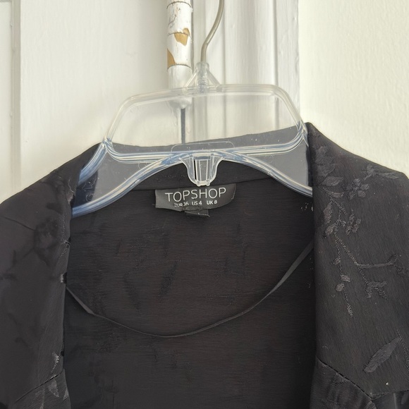 Topshop Black Blazer Women’s Jacquard Size 4/6 - Picture 15 of 16